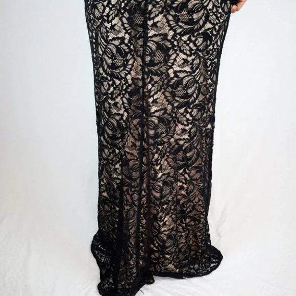 Theia A Night To Remember Black Lace Formal Gown $995 - Picture 9 of 11